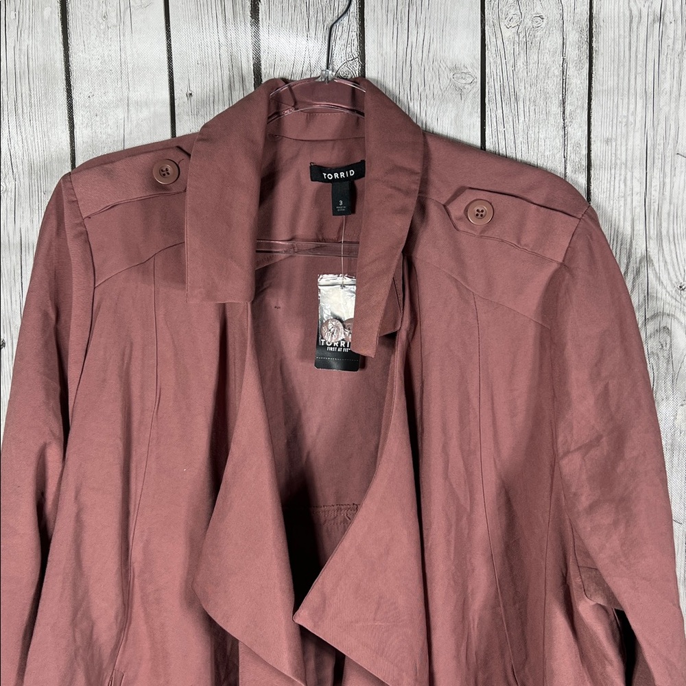 Torrid Twill Drape Front Jacket Size 3 - Picture 3 of 16